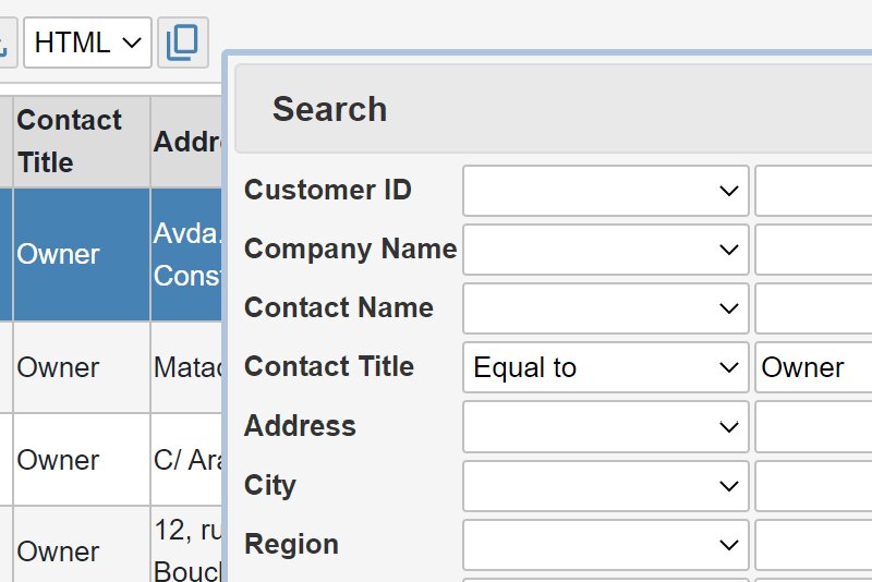 Comprehensive yet intuitive search and filtering capabilities out of the box